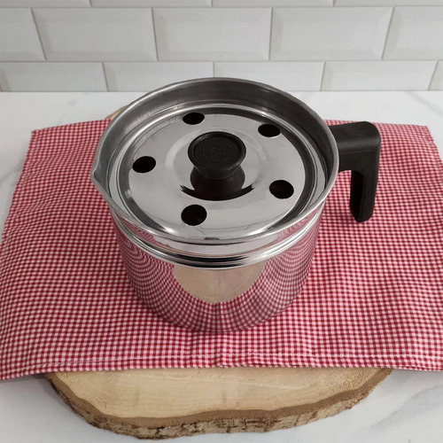 Leiteira Inox Fervedor 1,5l Tampa Não Derrama Leite Caneca