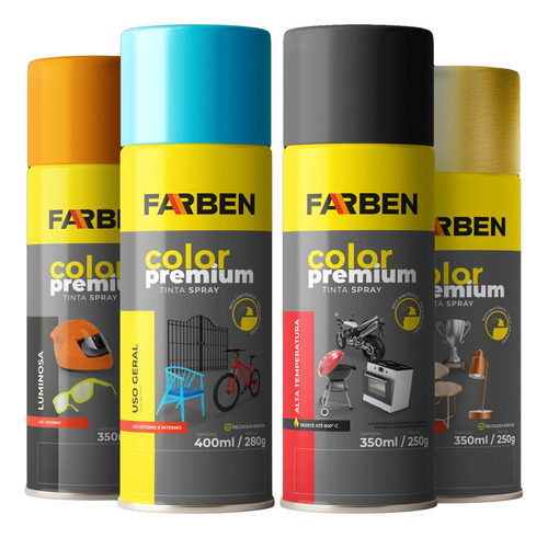 Pintura En Aerosol Color Premium - Farben (alta Temperatura)