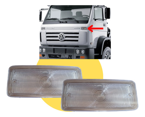 Par Lente Lanterna Pisca Frontal Cristal Vw Worker Delivery
