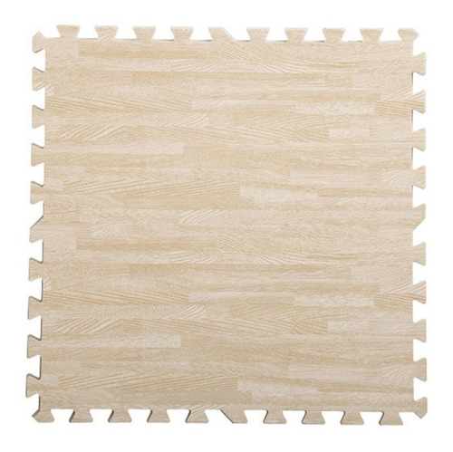 Piso Goma Eva Simil Madera Clara 60cm 1cm Pack X4