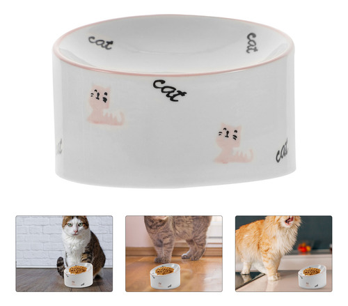 Cuenco Grande De Cerámica Con Bolsillo Inclinable Para Gatos