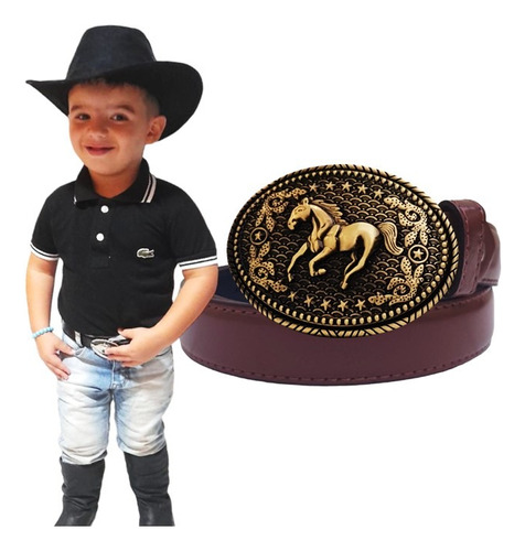 Cinto Fivela Country Marrom Infantil Rodeio Festa Unissex