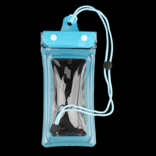 Bolsa Impermeable Para Teléfono Con Cordón, Soporte Azul