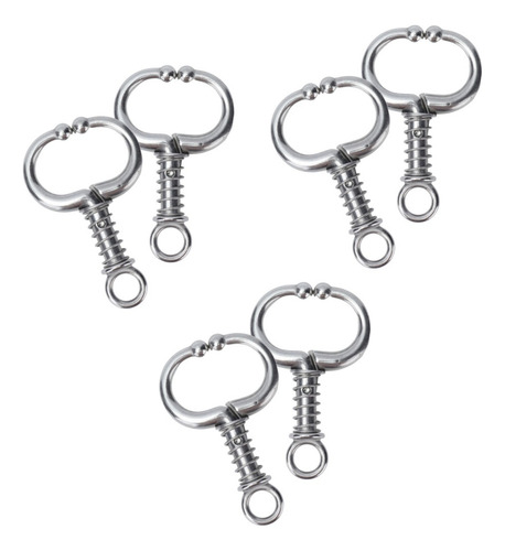 6pcs Anillo For Nariz Ganado Acero Inoxidable,tamaño Medio