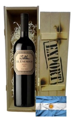 Vino El Enemigo Malbec 2019 En Caja De Madera Envíos 