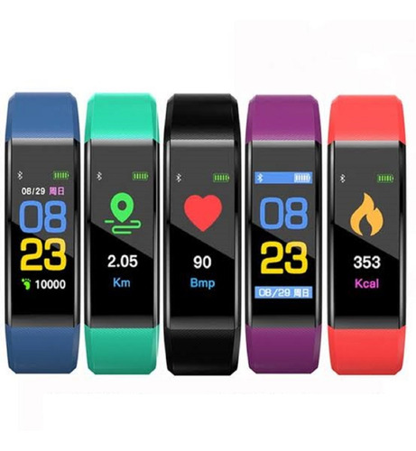 Imagen 1 de 4 de Brazalete Inteligente Smartband Pulsera Bluetooth Fitness