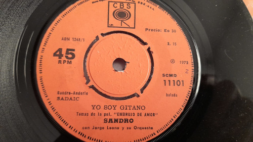 Vinilo Single De Sandro Yo Soy Gitano (y10 (Usado)