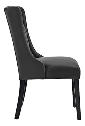 Lexmod Baronet Tela Silla De Comedor Tela Vinilo Negro