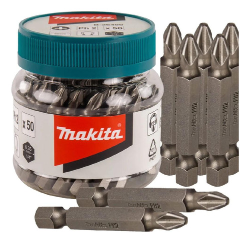 Kit C/ 50 Bits Ponta Philips Makita Ph2 Parafusadeira 50mm