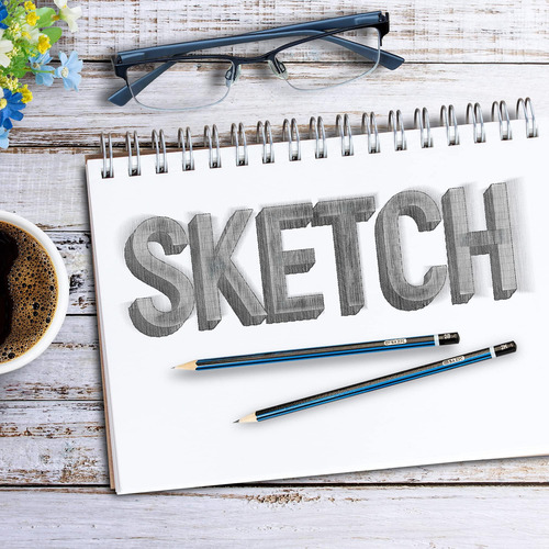 Set de lápices de dibujo Bazic, 6b 5b 4b 3b 2b b Hb F H