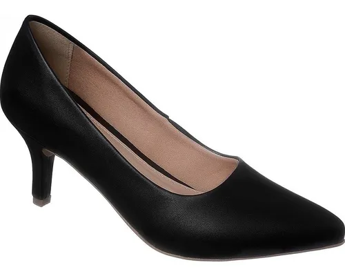 Scarpin salto best sale grosso baixo preto