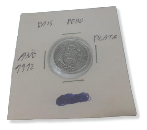 Moneda De Perú Año 1912 De 5 Sol