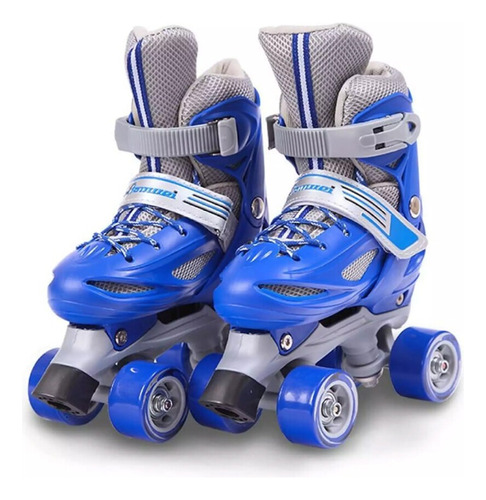 Patines 4 Rueda Ajustable Para Niño Patin Azul