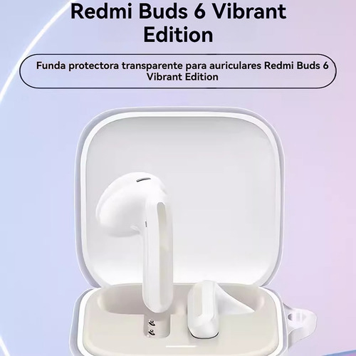 USDILU Funda Case Para Redmi Buds 6 Active Transparente Cover Uso Rudo Tpu Protector Carcasa Espesamiento