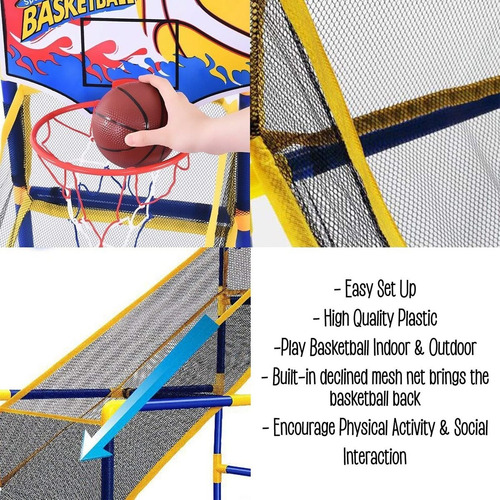 Juego De Canasta Balon Baloncesto Niños Juguete Encesta 4b