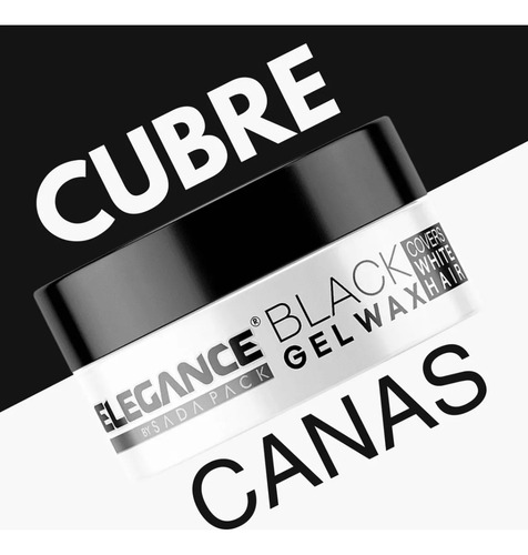 Elegance Cera Cubre Canas Cabello Wax Color Negro Tarro 140g
