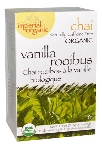 Imperial Organic 100% Organic Vanilla Rooibos Chai Tea 18 Bo