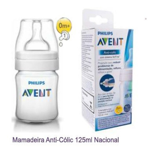 Mamadeira Philips Avent Transparente 125 0 Meses+ Anticolica