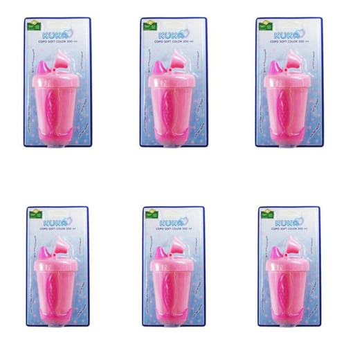 Imagem 1 de 1 de Kuka 7708 Copo Infantil Soft Color Rosa 200ml (kit C/06)
