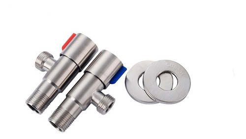 Imagen 3 de 9 de Llave Arresto Bari 1/2 X 1/2 De Acero Inoxidable Con Roseta