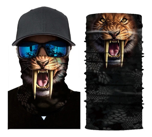 Bandana Animal Sabertoothed Tiger, Tigre Dientes De Sable