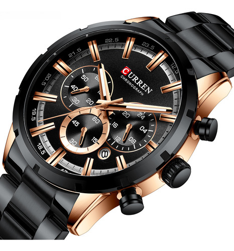 Reloj De Cuarzo Para Hombre 8355 Negro Resistente Al Agua