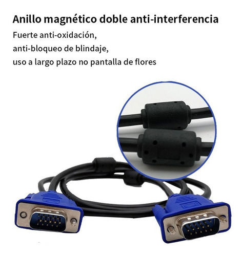 Imagen 3 de 7 de Cable De Monitor Vga A Vga De 1.5 Metros Para Laptop O Pc