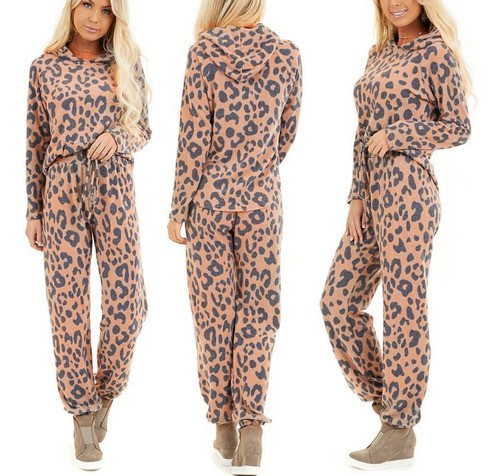 Conjunto De Pantalones De Chándal Con Capucha Y Estampado De
