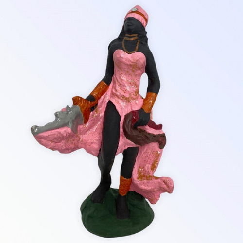 Imagem Estatua Iansã 15cm Umbanda Orixá Cor Rosa