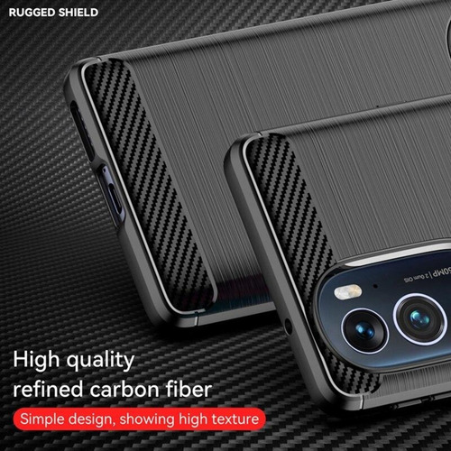 Funda Para Moto Edge 30 Tpu Fibra Carbono Rugged