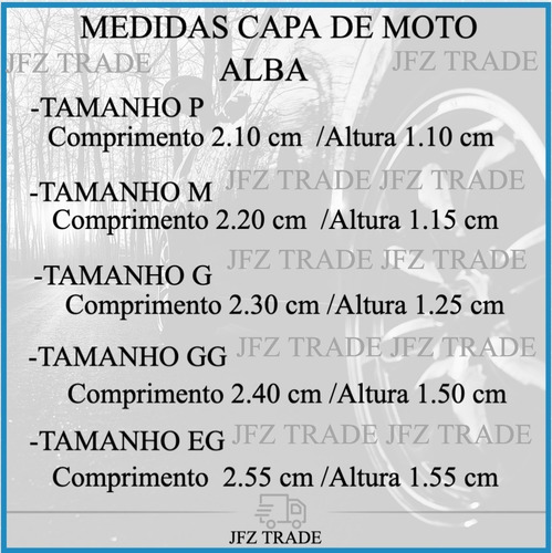Capa Para Cobrir Moto Alba Tamanhos P - A Melhor Capa