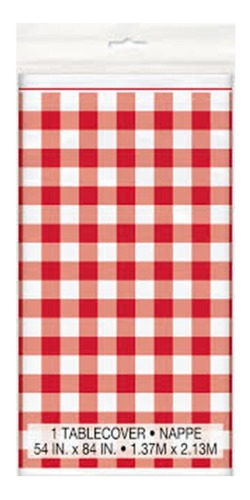 Mantel Fiesta Picnic Cuadros Blanco Y Rojo Red Gingham Uni