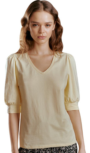 Blusa Cuello V Holly Land Amarillo Para Mujer 0102 Lisa