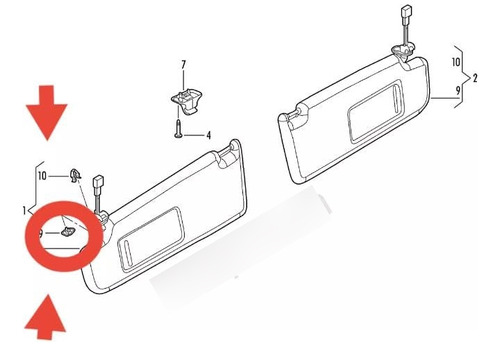 Tapa De Tornillo Visera Vw Jetta 11-18 Passat 12-21 6r085701