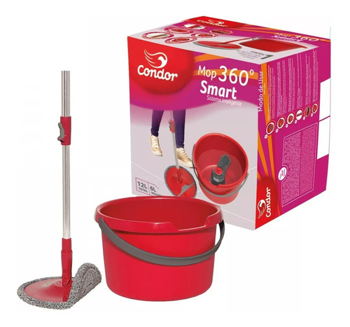 Mop Perfect Condor 360° com balde centrífuga Vermelho