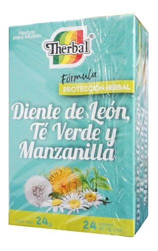 Manzanilla, Té Verde Y Diente De León (24 Sobres) Therbal