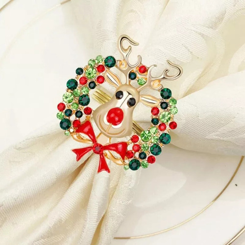 Anillos De Protección Para Servilletas Navideñas, 8 Unidades