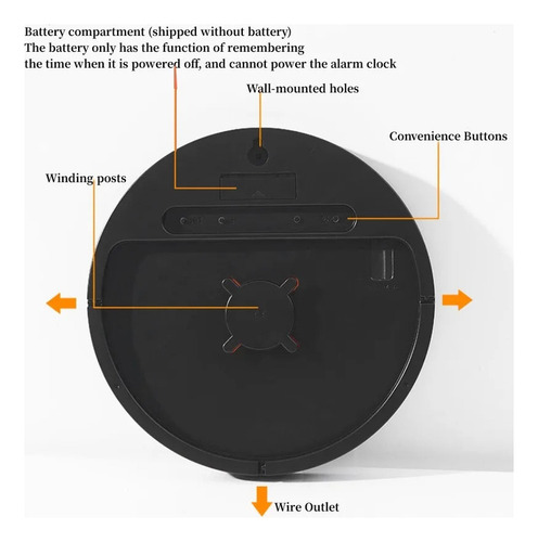 Reloj De Pared Silencioso Led Digital Simple De 10 Pulgadas