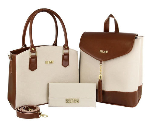 Imagem 1 de 10 de Bolsa Feminina Com Carteira E Mochila Promoção Hoje