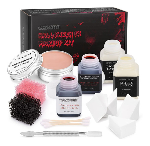 Chaspa Kit De Maquillaje Sfx De Látex Líquido De Halloween C