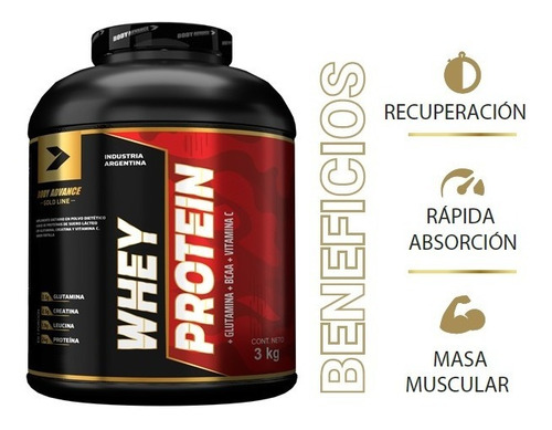 Imagen 2 de 9 de Whey Protein 3 Kg. Proteína Pura. Body Advance