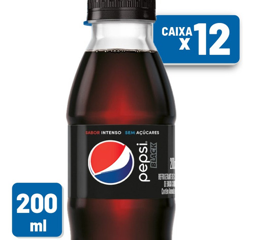 Refrigerante Pepsi Black Pet 200ml Caixa C/ 12 Un