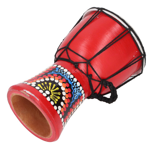 Tambor Clásico De Djembe Africano De 4 Pulgadas, Color Rojo,