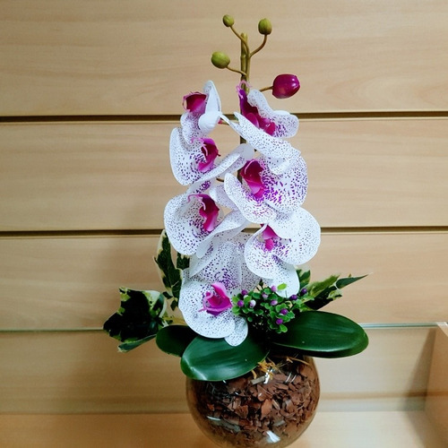 Arranjo De Flores Artificiais Vaso Decoração Casa Orquídeas | Parcelamento  sem juros