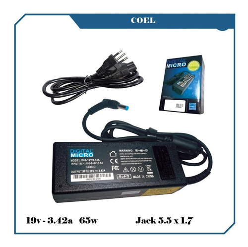 Cargador  Para  Acer   E1-470 G   19v  3.42a   65w      Viña