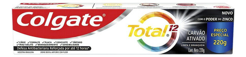 Pasta De Dentes Colgate Total 12 Carvão Ativado 220g