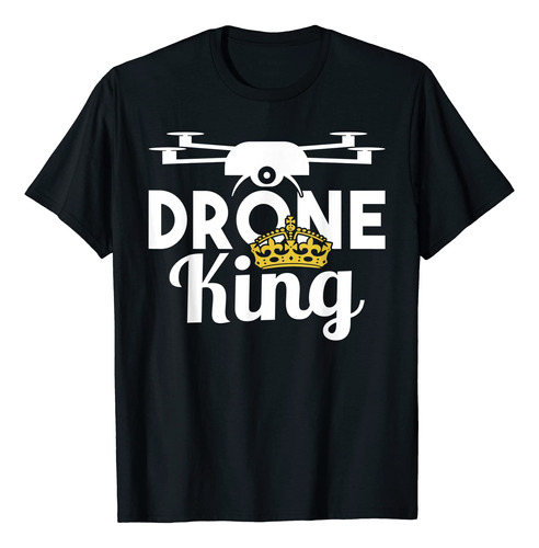 Camiseta Drone Pilot Drone King, Negro -