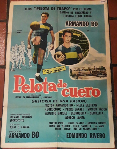 Afiche Antiguo - Pelota De Cuero- Armando Bo -1963