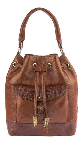 Bolsa Saco De Couro Natasha Cor Whisky