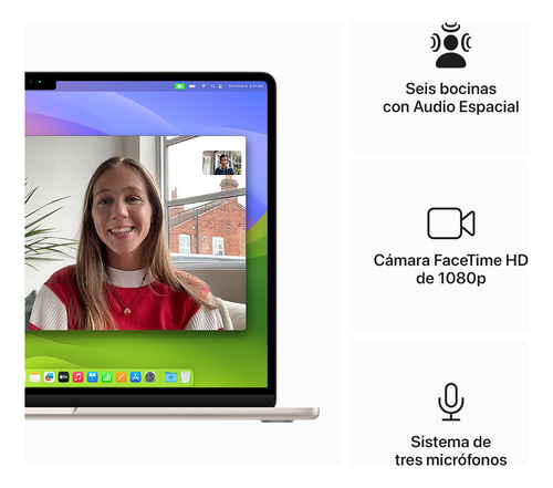 Macbook Air 15 Chip M3 8 Núcleos, 512 Gb Ssd Blanco Estelar Blanco Estelar